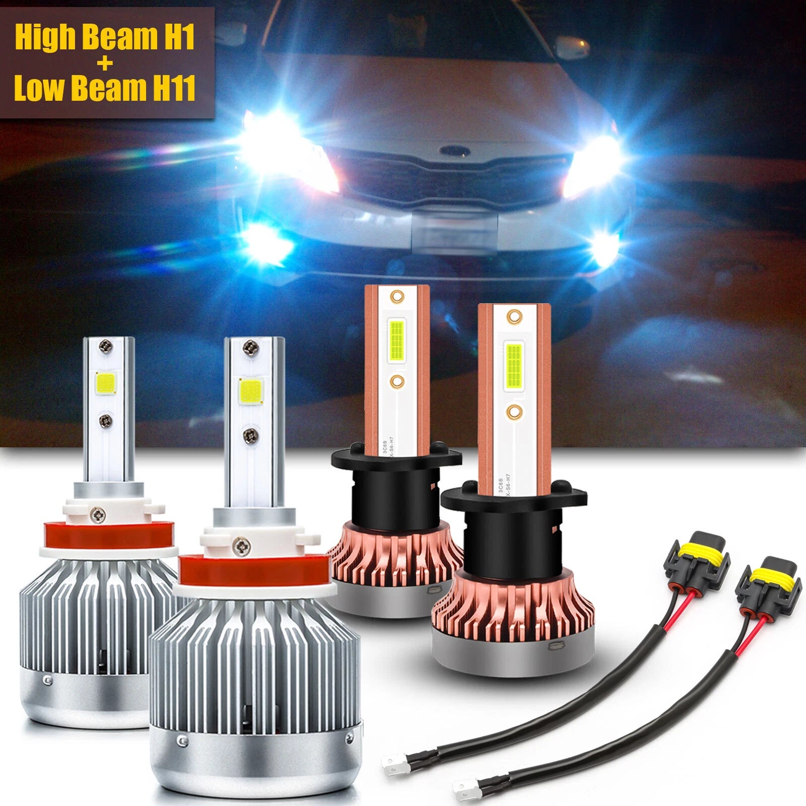Ice Blue 8000K LED Headlights Kit for Kia Optima (2011–2015)