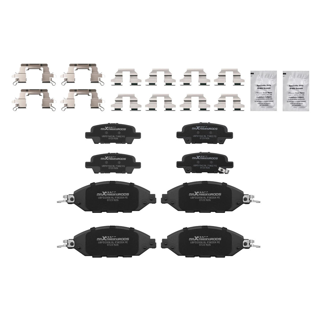 Set of 4 Front & Rear Brake Pads Kit for Infiniti QX60 (2014–2020), JX35 (2013) D1415