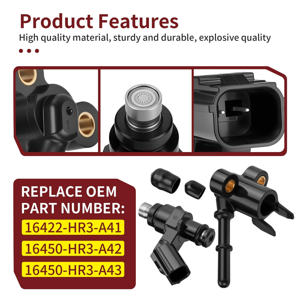 Fuel Injector + Joint Cap for Honda Foreman 500 TRX500FE1/FE2/FM1/FM2 (2014–2019)