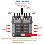 6-Way Blade Fuse Holder Box for Car Boat Power Distribution 12/32V
