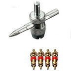 Set of 4 Zinc Plated Valve Stem Cores for Tire Remover Tool