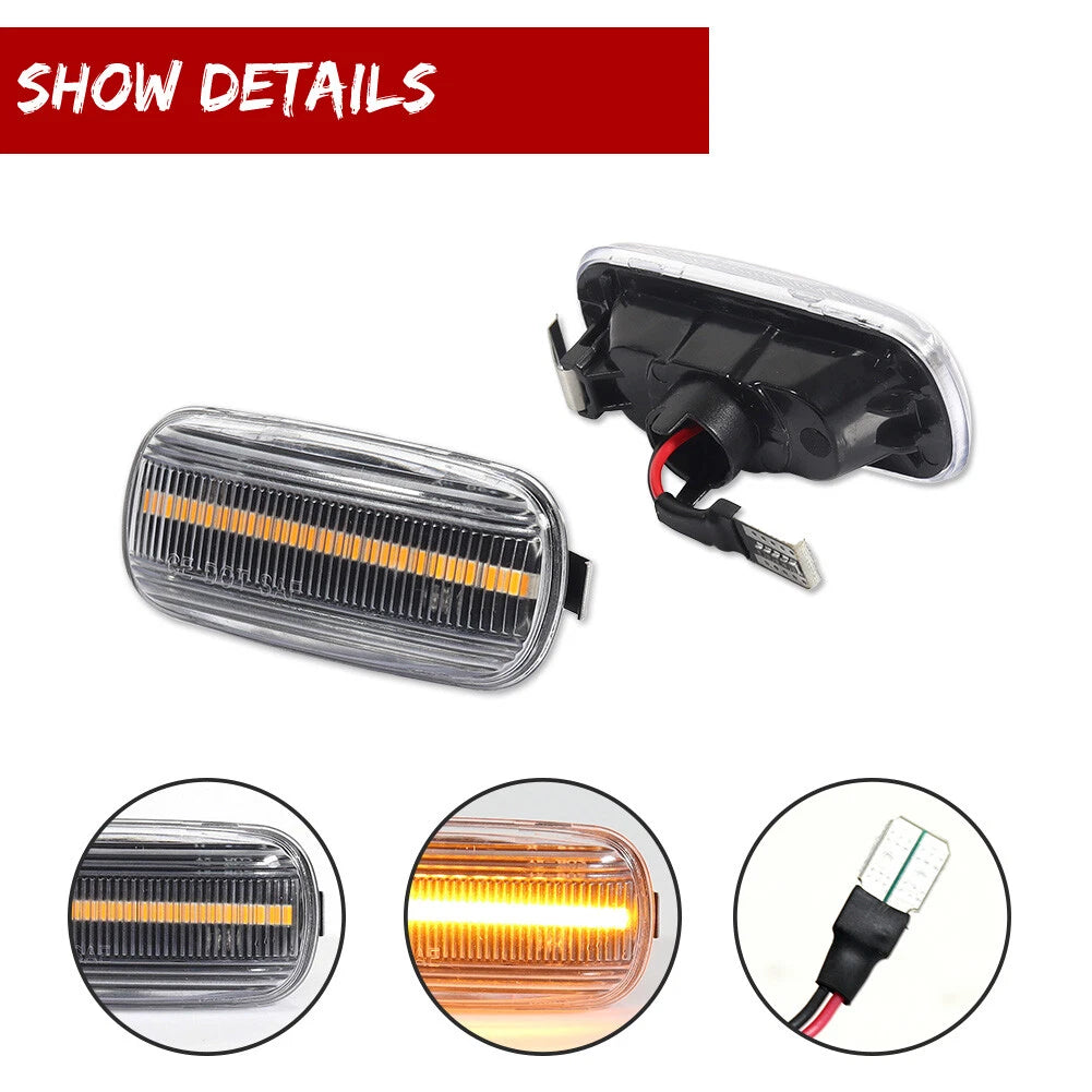 Dynamic LED Side Marker Blinker Signal Lights for Audi A4 A6 (2001–2008)
