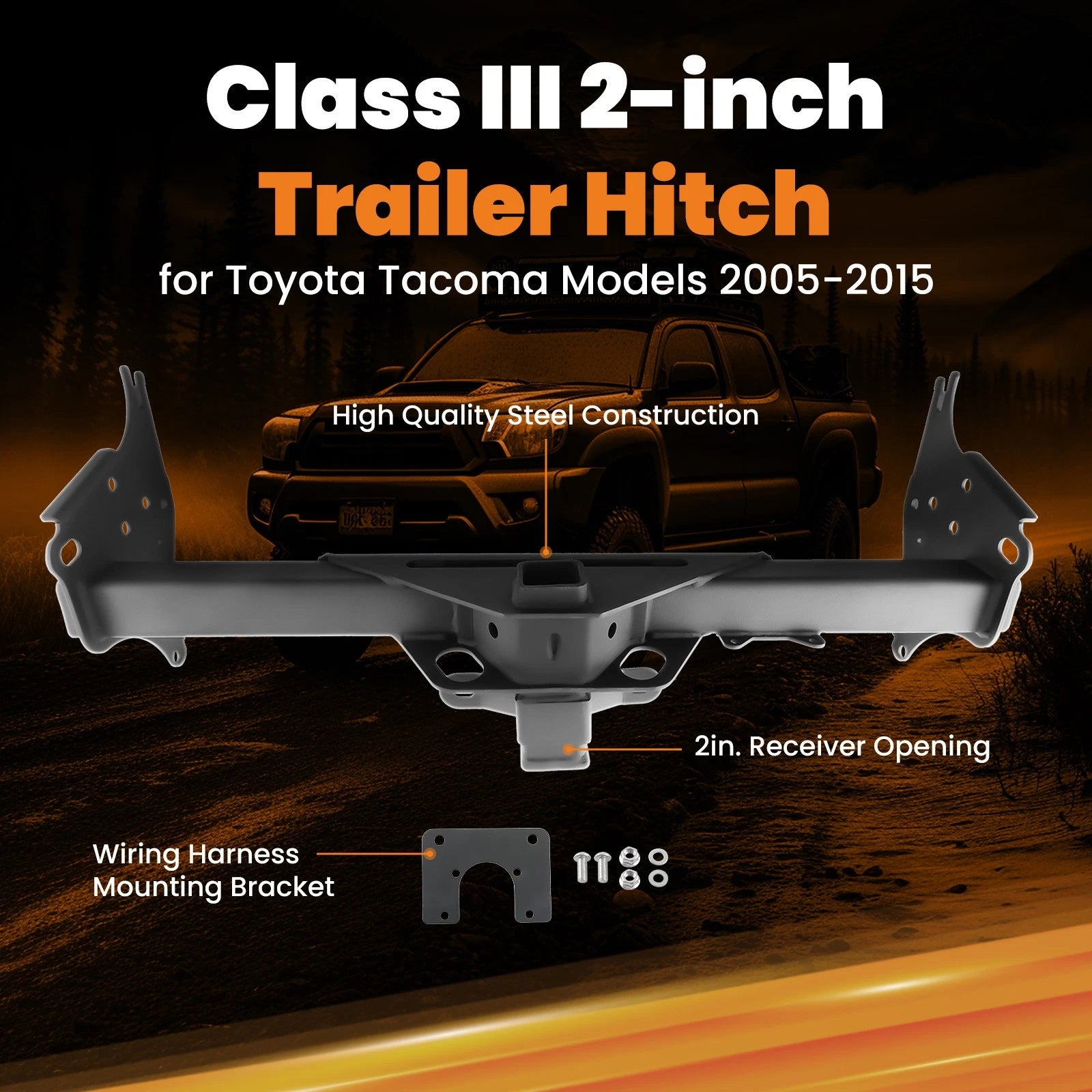 2" Trailer Receiver Hitch Class III for Toyota Tacoma (2005–2015)