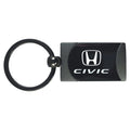 Gun Metal Two-Tone Rectangular Keychain - Officially Licensed for Honda Civic