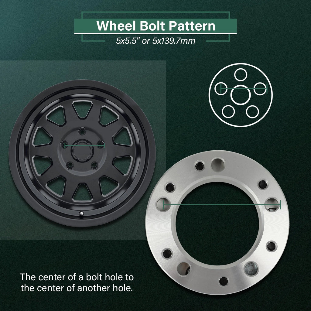 2X 2" Wheel Adapters 5x5.5 to 6x5.5 1/2" Studs for Dodge Ram 1500 (1994–2001)