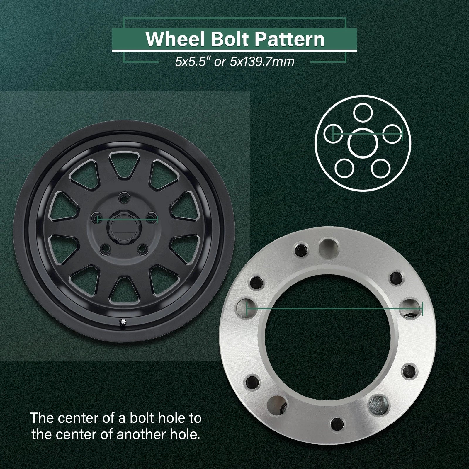 2X 2" Wheel Adapters 5x5.5 to 6x5.5 1/2" Studs for Dodge Ram 1500 (1994–2001)