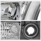 Bumper Headlight Lamps Clear Corner Chrome for Chevy Silverado/Avalanche (2003–2006)