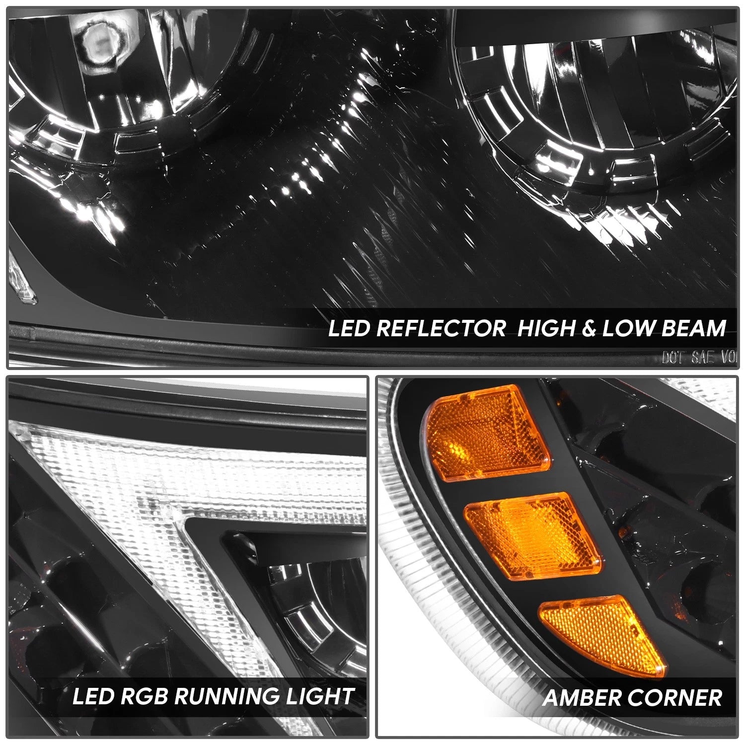LED Reflector Headlights for Peterbilt 325/330/335/337/340/348 (1999–2020)
