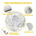 Silver Oxford 29" Tire Cover for Universal Fit RV Truck Trailer Camper