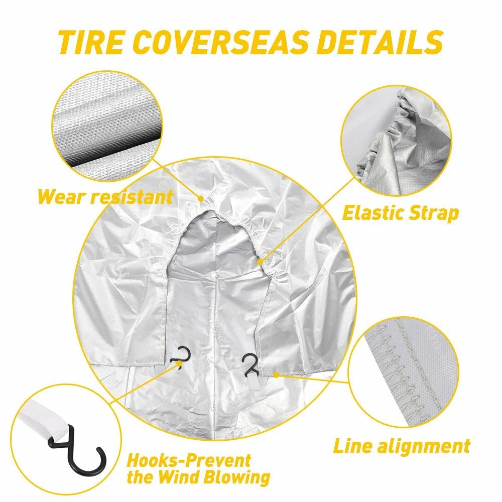 Silver Oxford 29" Tire Cover for Universal Fit RV Truck Trailer Camper