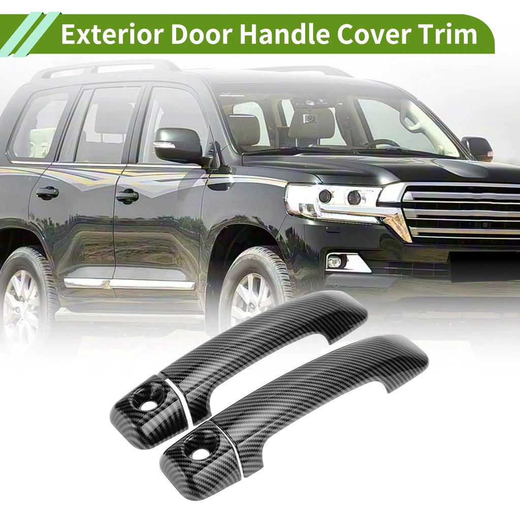 2X Exterior Door Handle Cover Trim for Toyota FJ Cruiser (2007–2014) Carbon Fiber Black