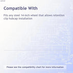 Wheel Trim Rings 14 Inch Chrome Steel Replacement for Universal Fit (—)
