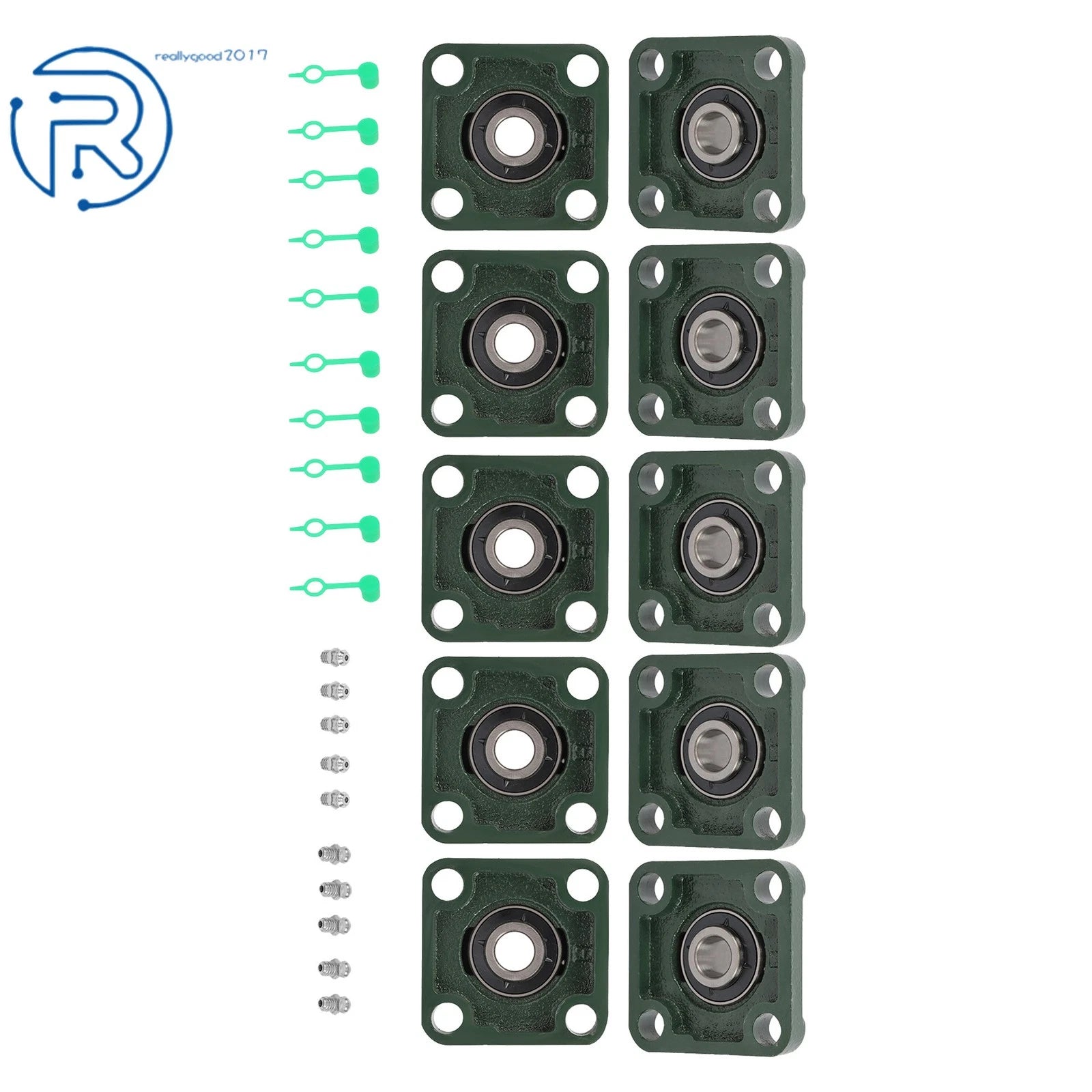 10 Pack UCF202-10 Flange Bearing for 4 Bolt Applications (5/8" Bore)