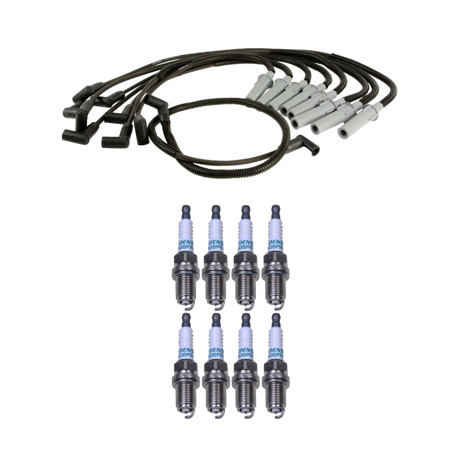 Denso 7mm Wire Set & 8 Iridium Spark Plugs Kit for Dodge 5.2L 5.9L (1994–2003)