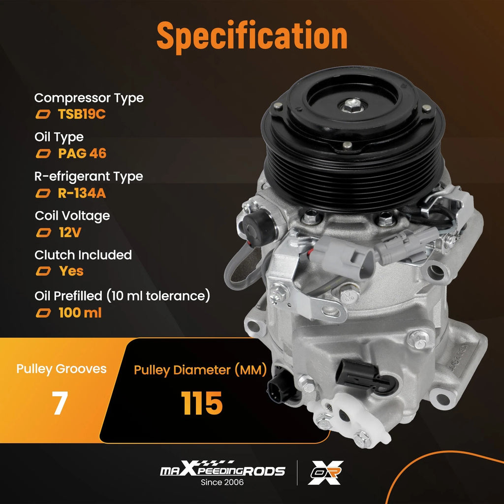 A/C Compressor for Toyota Avalon, Camry (2012-2018)