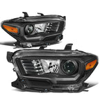 Black Housing Amber Corner Projector Headlights for Toyota Tacoma (2016–2020)