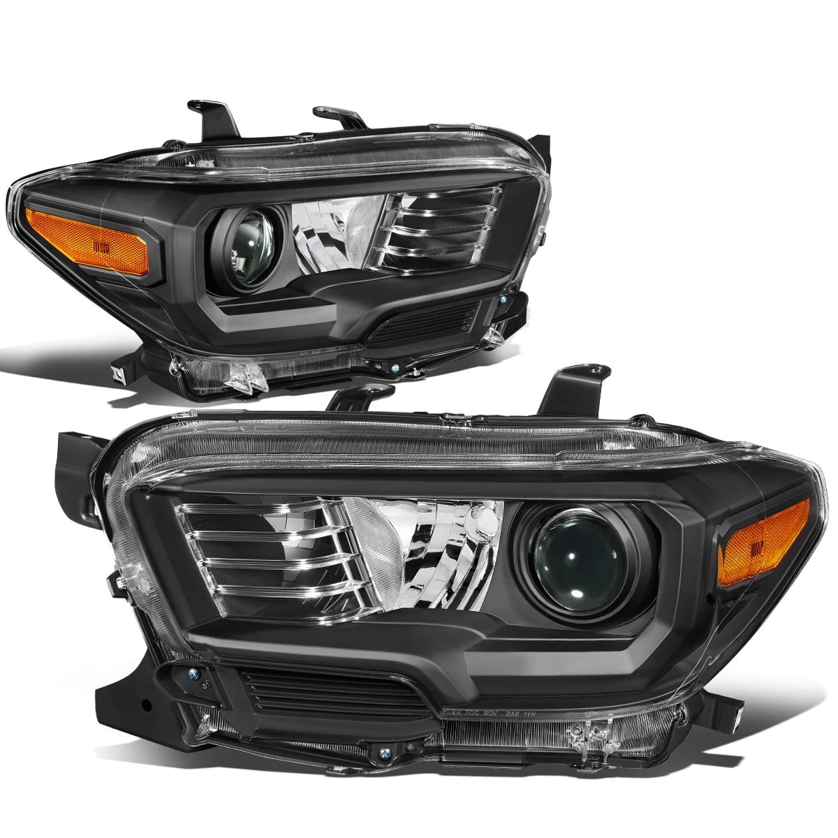 Black Housing Amber Corner Projector Headlights for Toyota Tacoma (2016–2020)