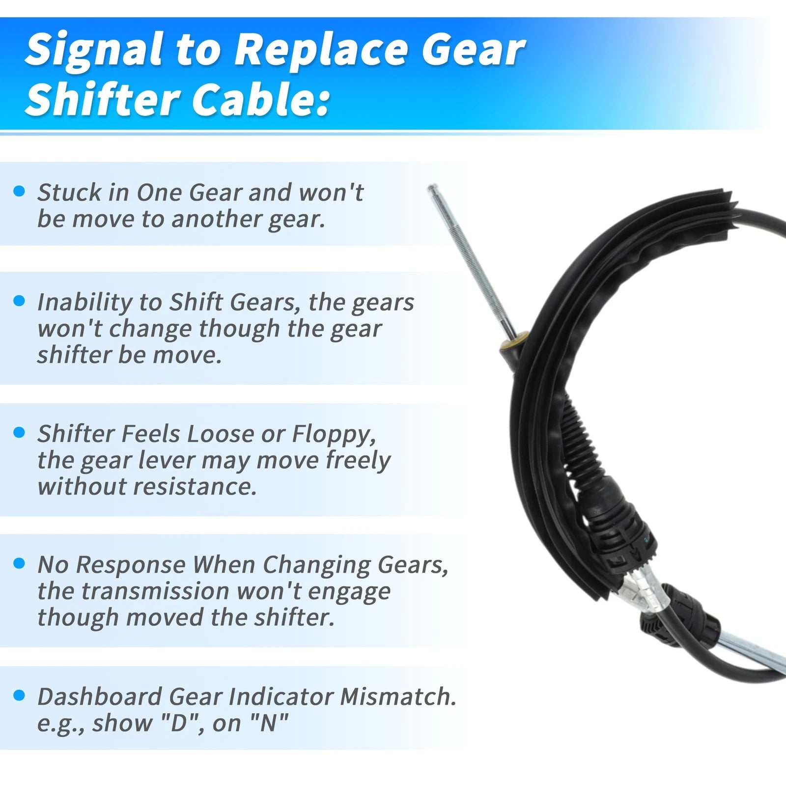 Manual Trans Gear Shifter Cable for Volkswagen Beetle Golf Jetta (2000–2010)