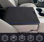 Leather Console Lid Jump Seat Cover for Ford F150 (2004–2008) Blue Stitch