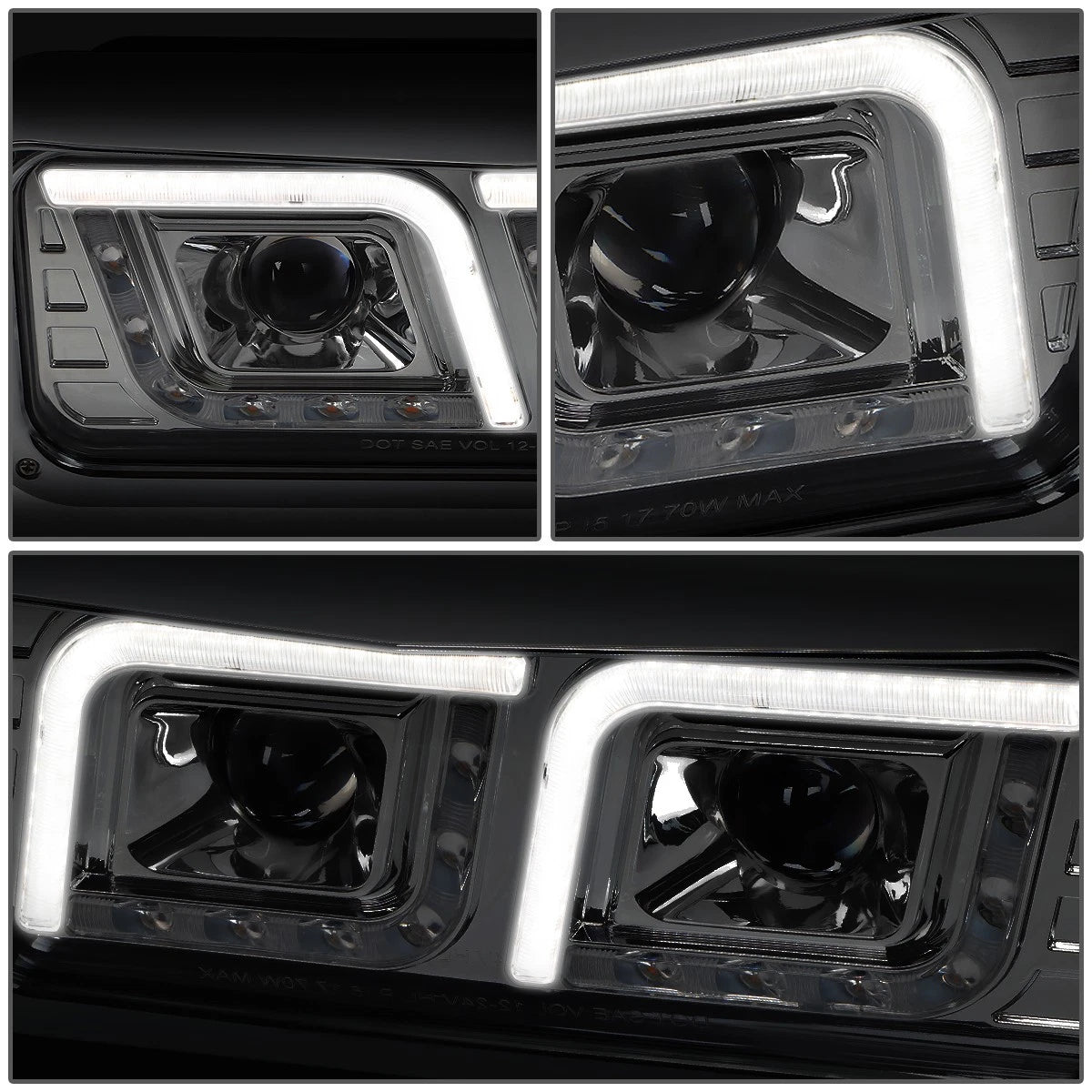LED Tube Signal Headlight + Tool Box for Western Star 4800 Kenworth W900 (1981–2019)