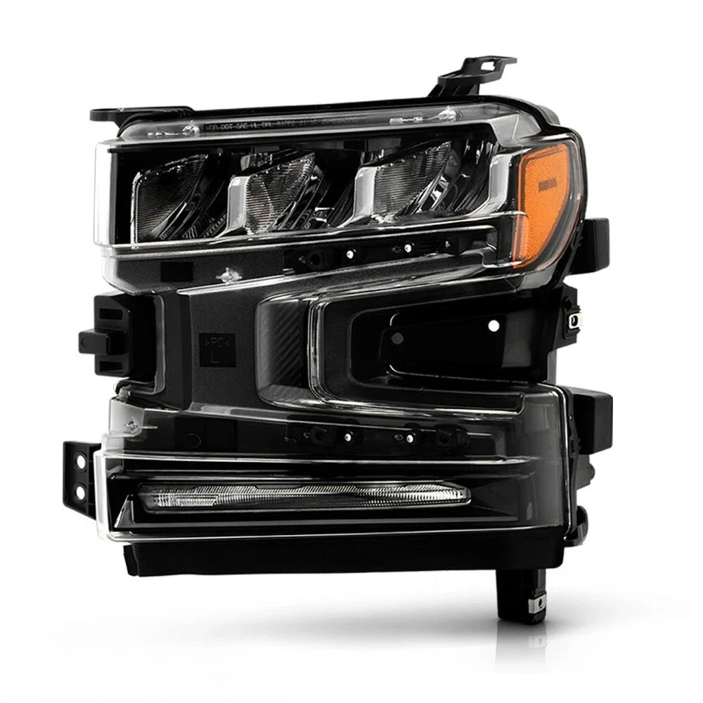 LED Headlight Set for Chevy Silverado 1500 (2019–2022) w/Halogen Signal
