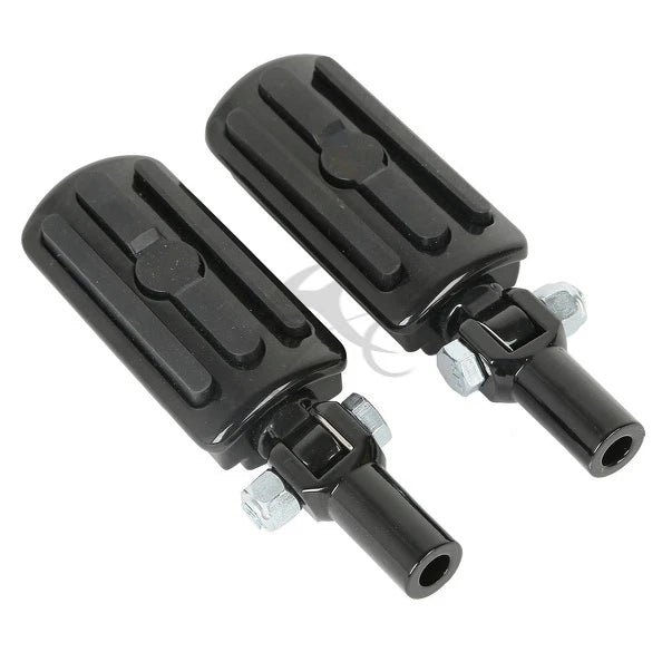 Black Rear Passenger Foot Pegs Clevis Mount for Harley Softail Fatboy (2000–2006)