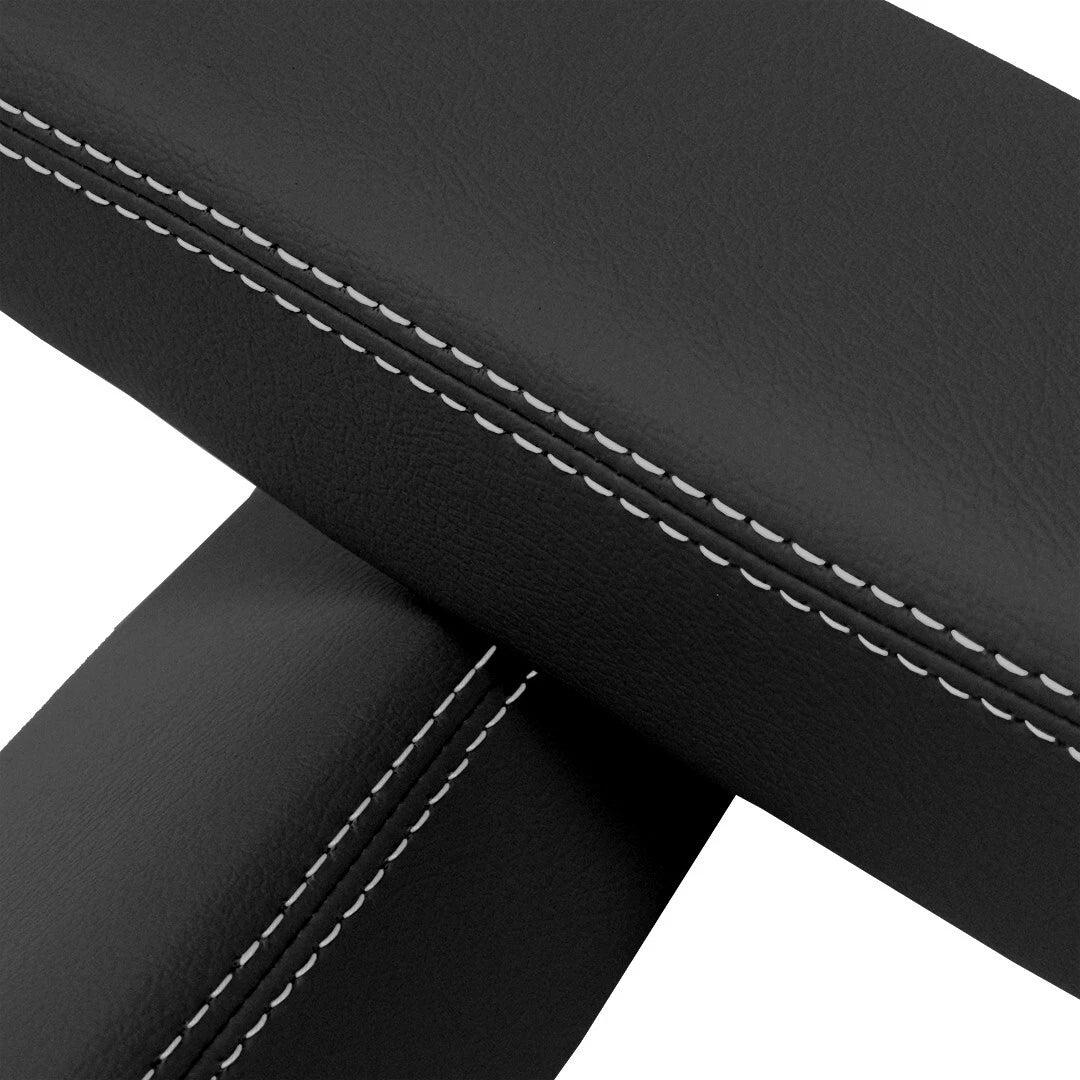 Door Panel Armrest Cover for Acura TSX (2009–2014) PVC Leather White Stitch
