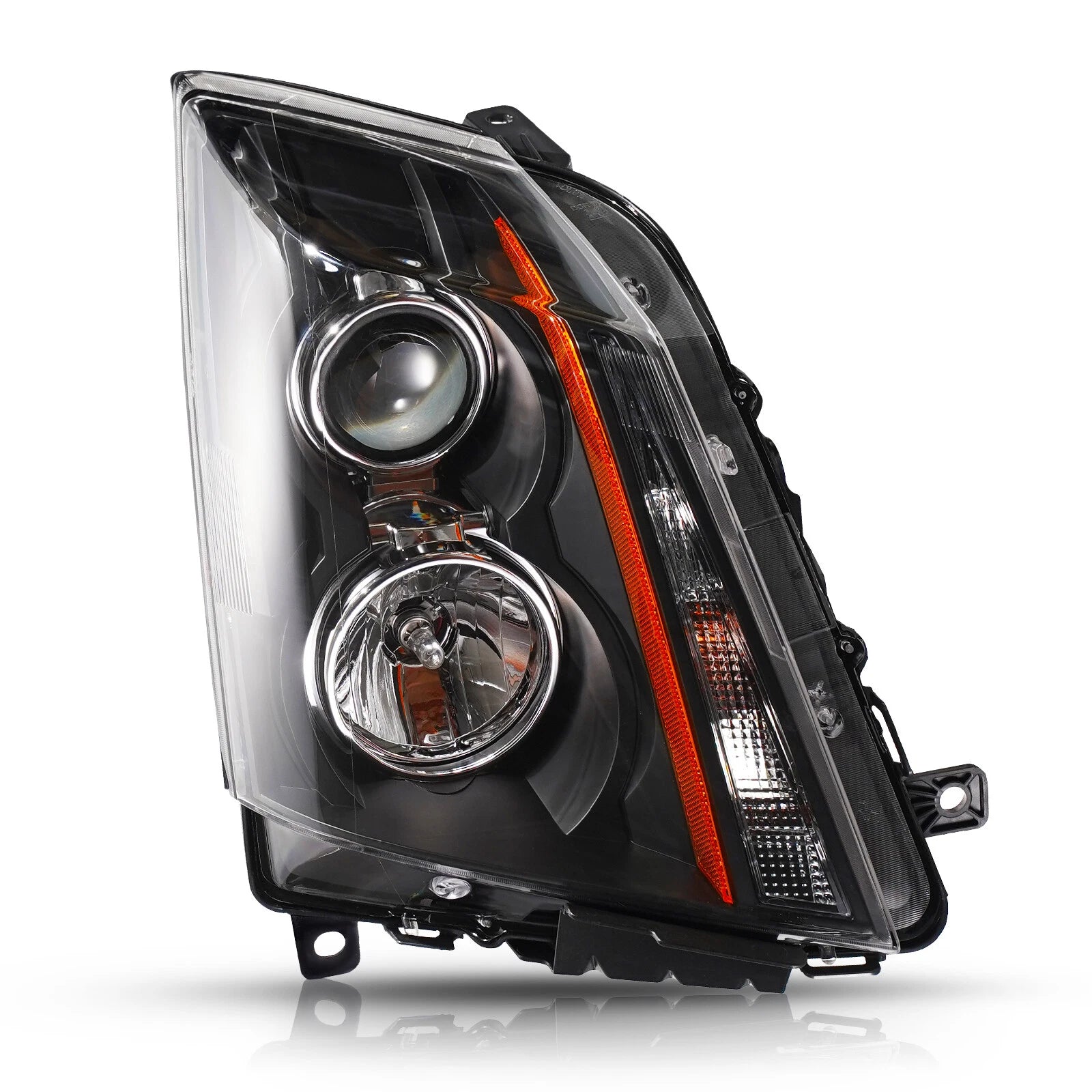 Halogen Upgrade Headlights Pair for Cadillac CTS (2008–2014) Black