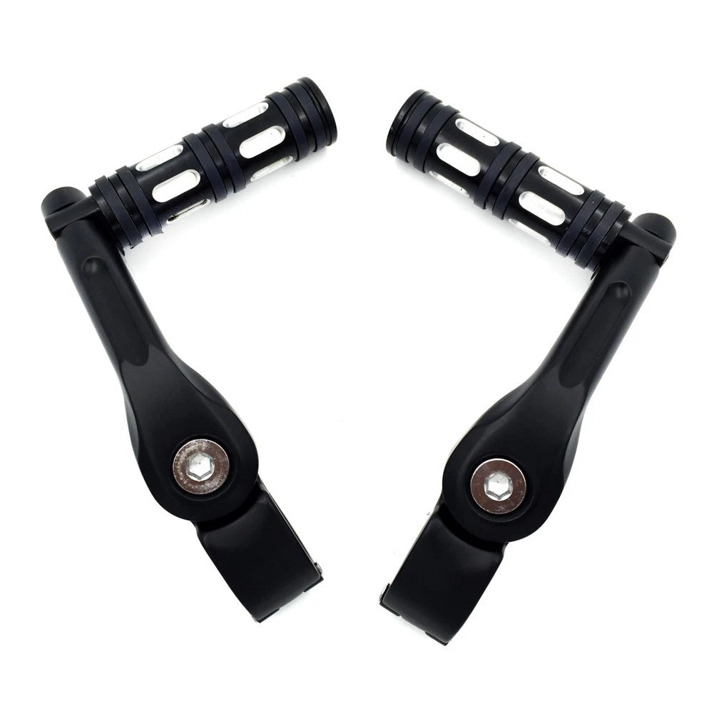 5" Black Foot Peg Kit for Honda GoldWing/Yamaha Roadstar (1.25" Engine Guard)