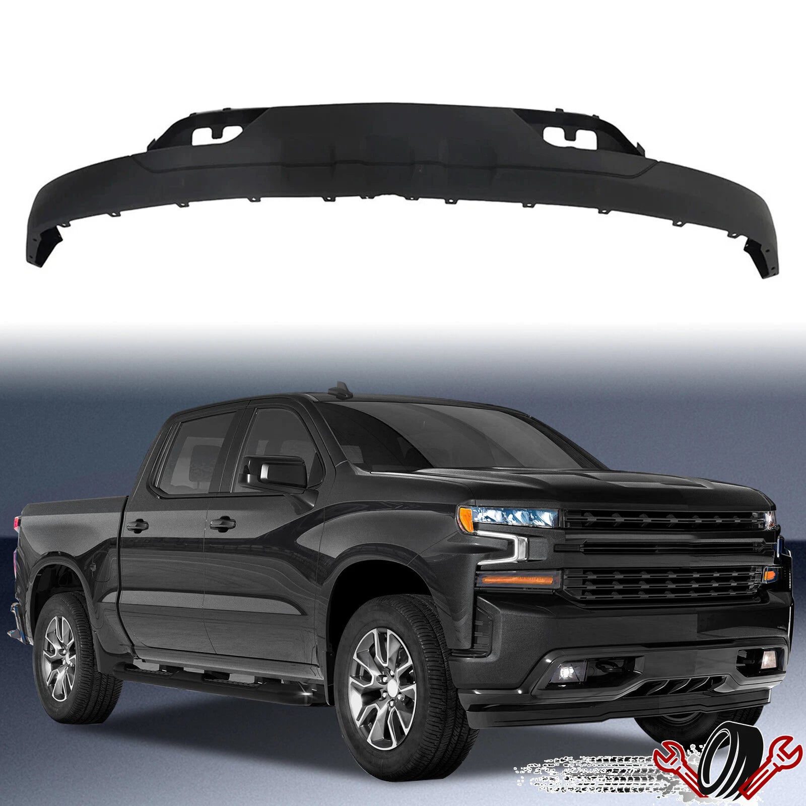 Front Bumper Valance for Silverado 1500 (2016–2019) with Tow Hooks