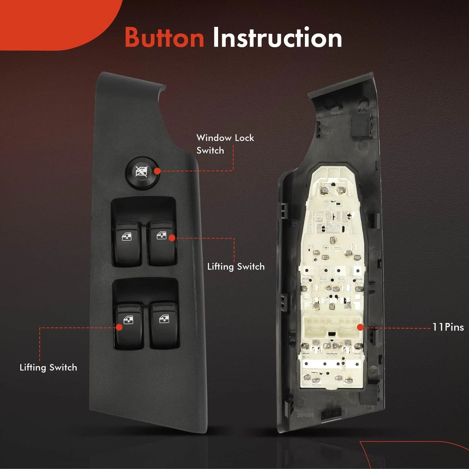 Front Left Power Window Switch for Chevy Aveo (2007–2008)