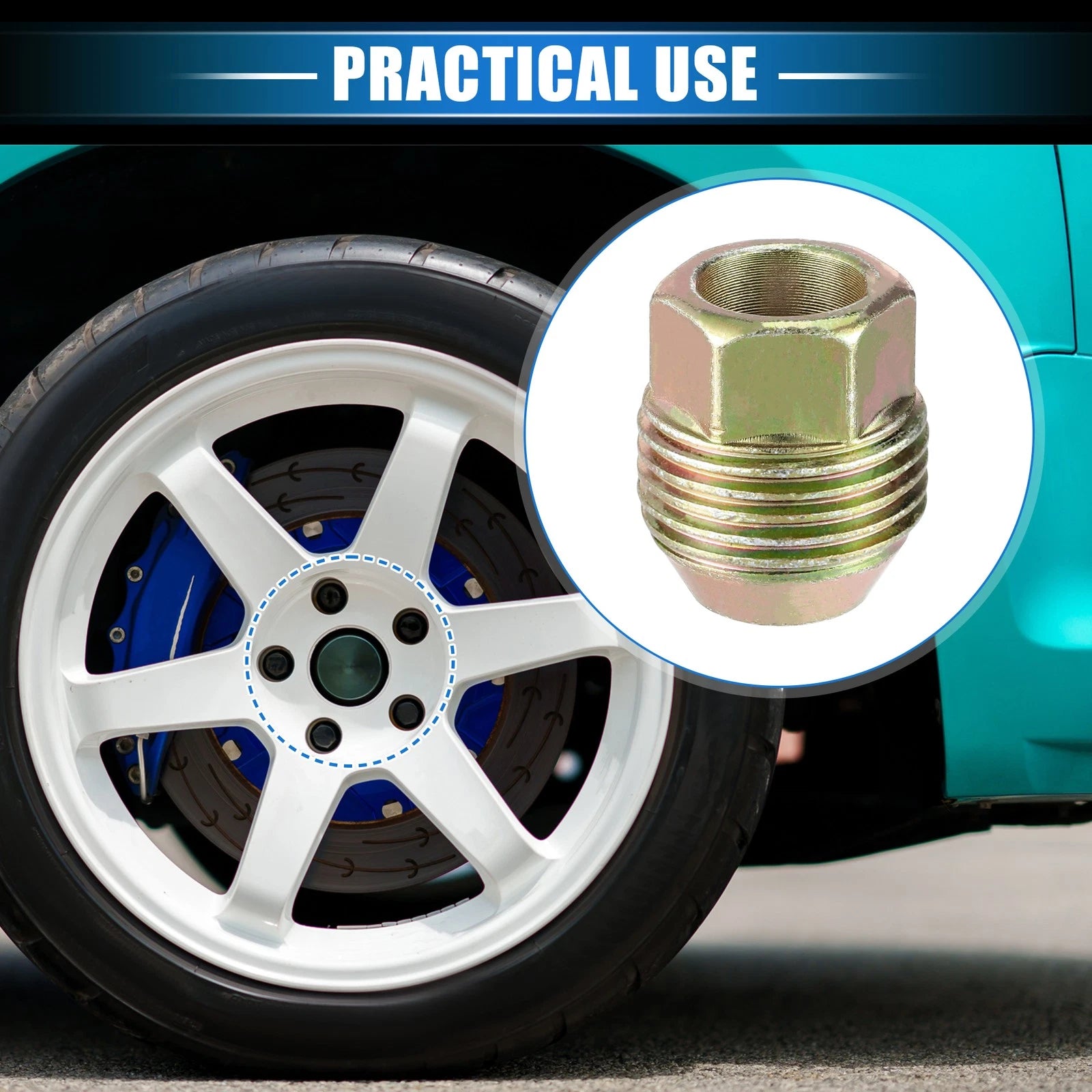 10pc M12x1.5 Wheel Lug Nut for Chevrolet Equinox, Chrysler Sebring (No. 9594683)