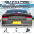 Tail Light Cover for Dodge Charger (2015–2024) ABS Smoked Black