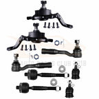 Set of 8 Upper Lower Ball Joints Tie Rod Links for Toyota Tundra Sequoia