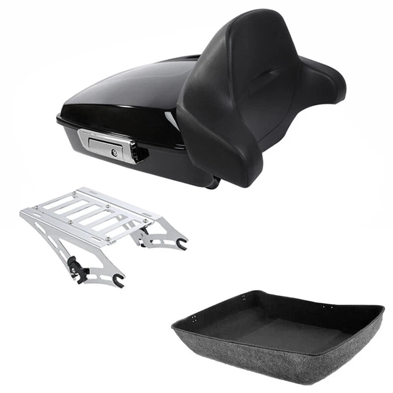 Chopped Trunk Backrest Pad Chrome for Harley Touring (2014–2026)