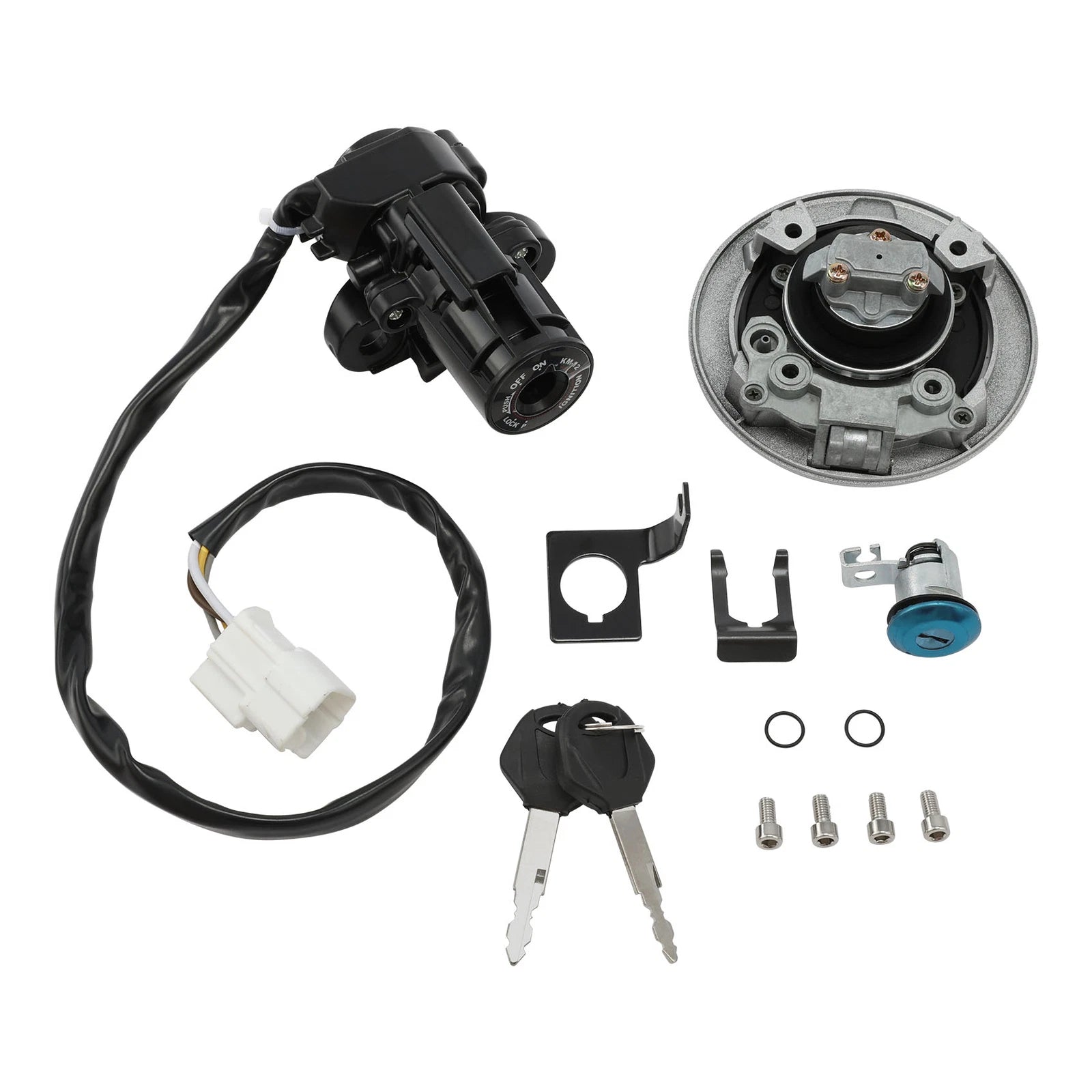 Fuel Gas Cap Ignition Switch Lock Keys Set for Kawasaki Ninja 650 (2017–2023)