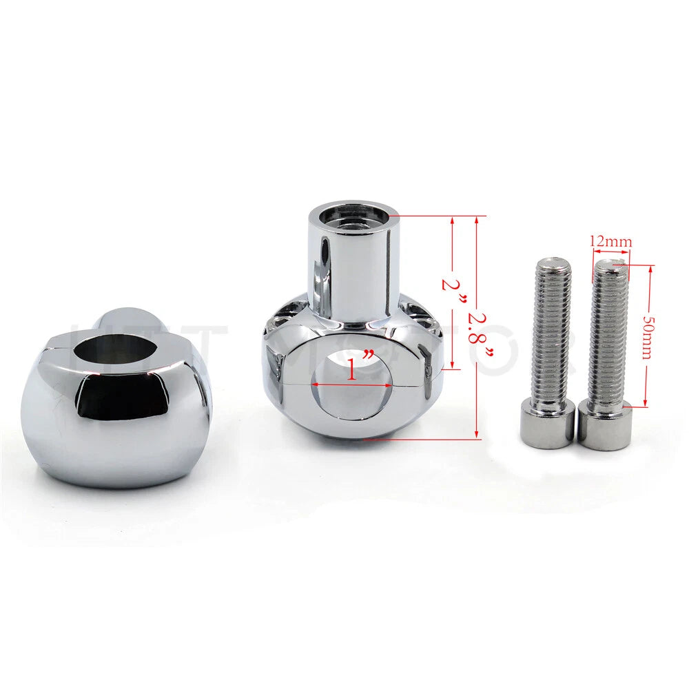 1" Chrome Handlebar Riser for Honda Suzuki Yamaha Kawasaki (Fit)