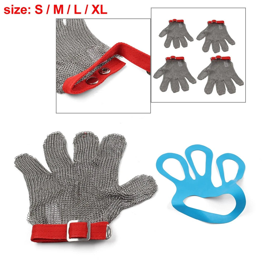 Cut Resistant Stainless Steel Work Gloves - Anti-Cut Metal Mesh