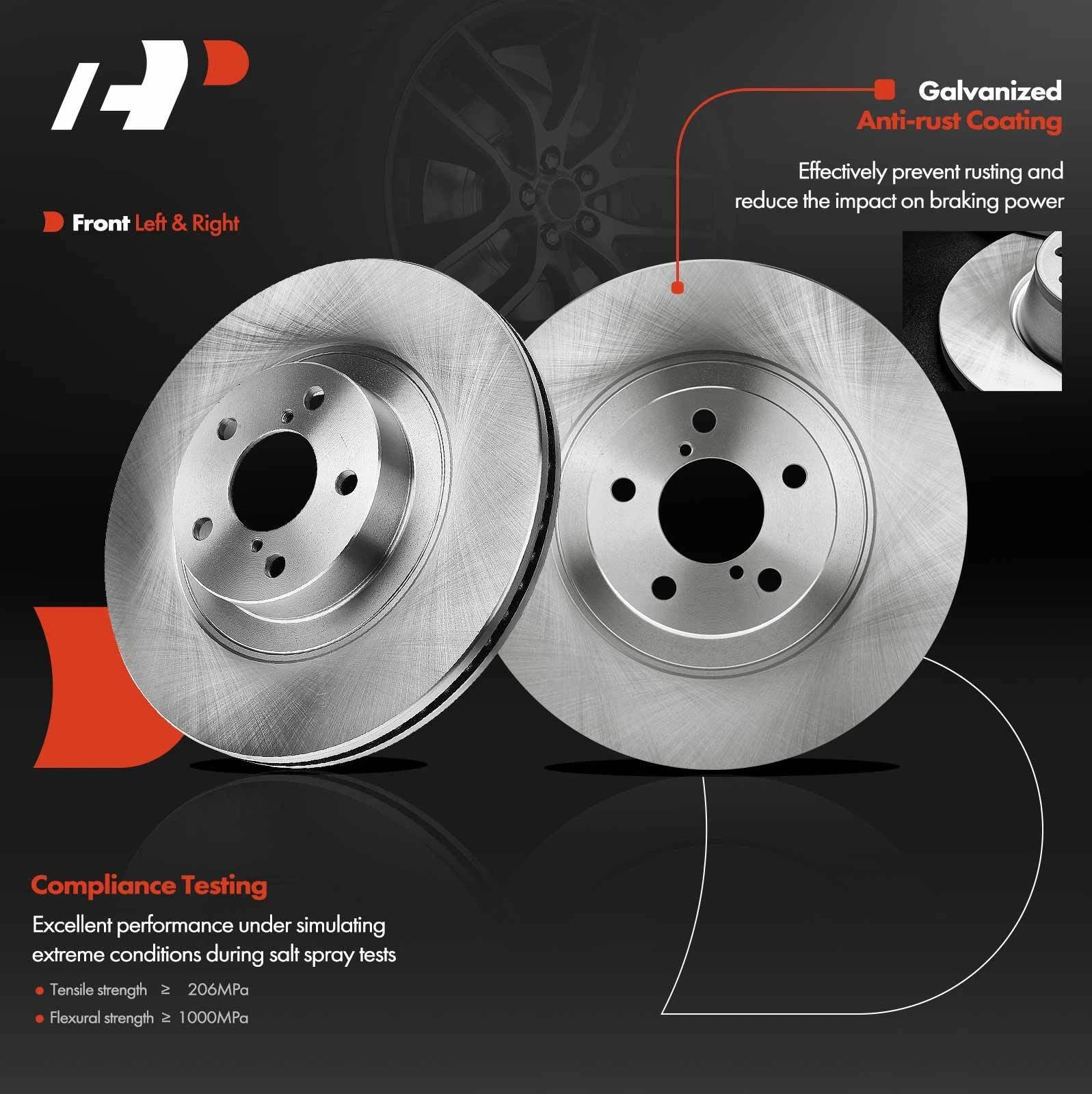 Front Disc Rotors, Brake Pads & Wheel Hub Bearing for Subaru Outback