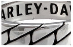 Flat Chain Thin Band Ring for Harley-Davidson Women's (Silver Stainless Steel)