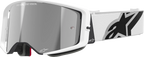 Supertech Goggles for AlpineStars (Corp) - White - Silver Mirror Lens