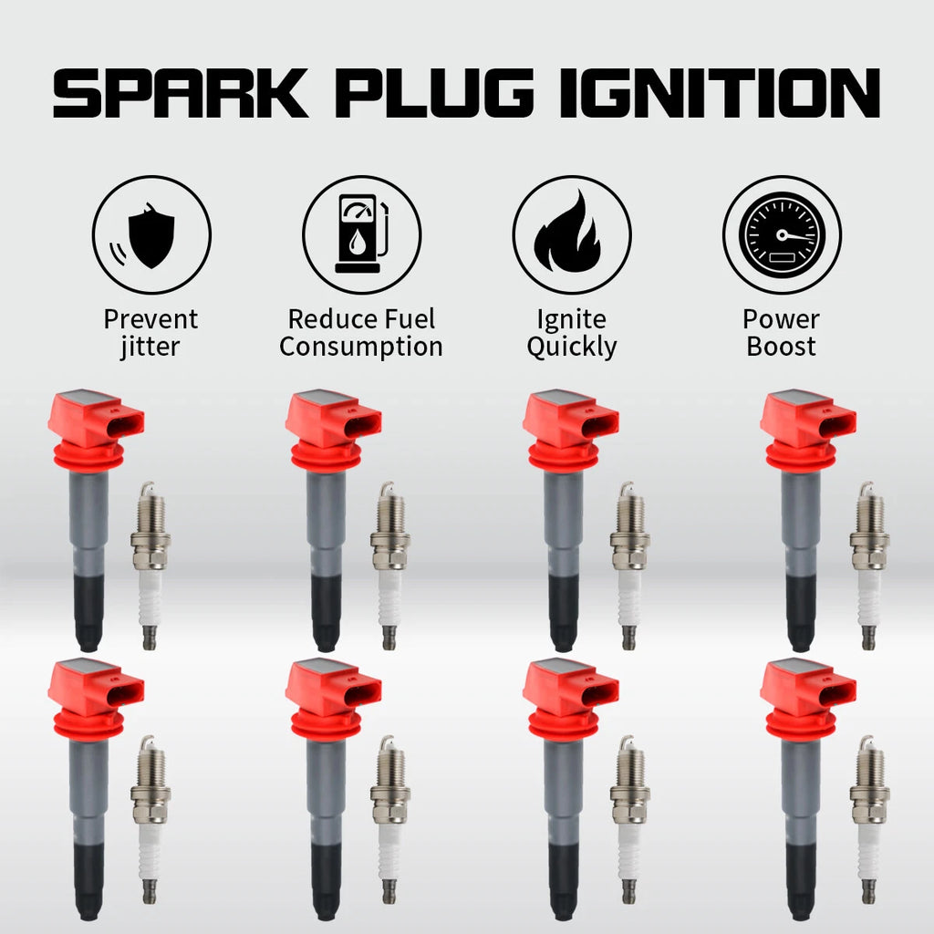 8X Spark Plug + Ignition Coil for Porsche Cayenne (2008–2014) Panamera (2010–2016) V8 UF660