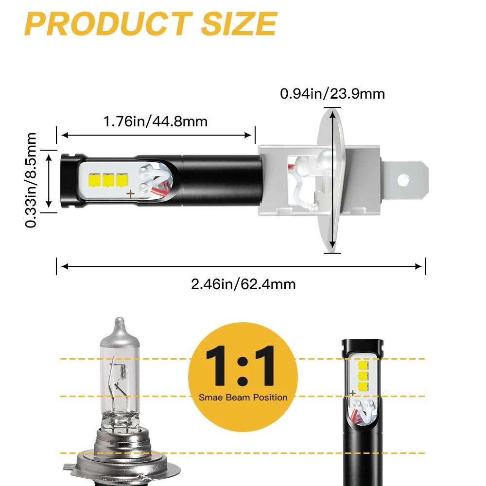 2X H1 LED Fog Lights Kit for NIGHTEYE (6000K)