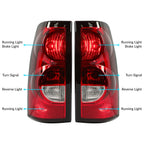 Tail Lights Brake Lamps Set of 2 for Chevy Silverado 1500 2500 3500 HD (2003–2006)