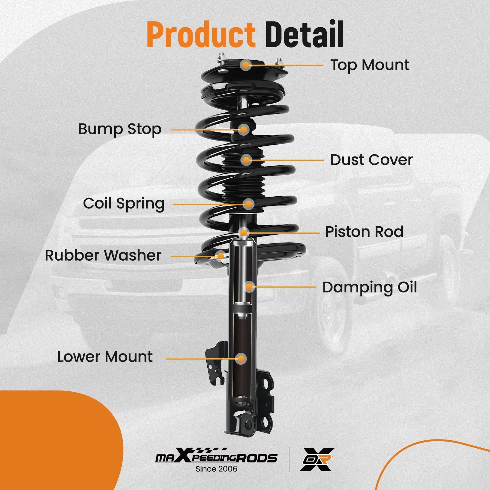 Front Pair Struts w/ Coil Springs Assembly for Toyota Sienna (2005–2010)