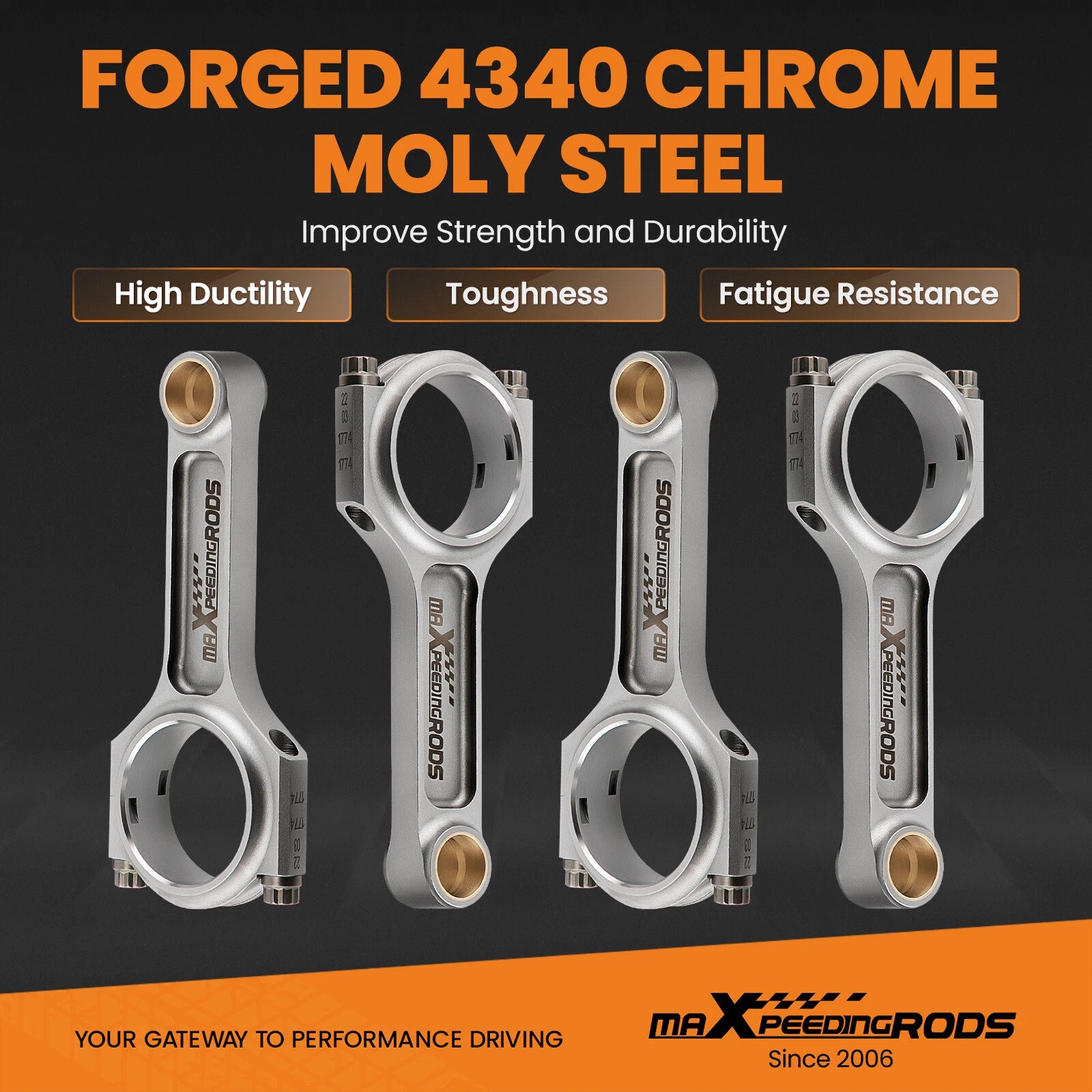 I Beam Connecting Rods for Audi VW EA888 2.0L TSI (2013-2020)