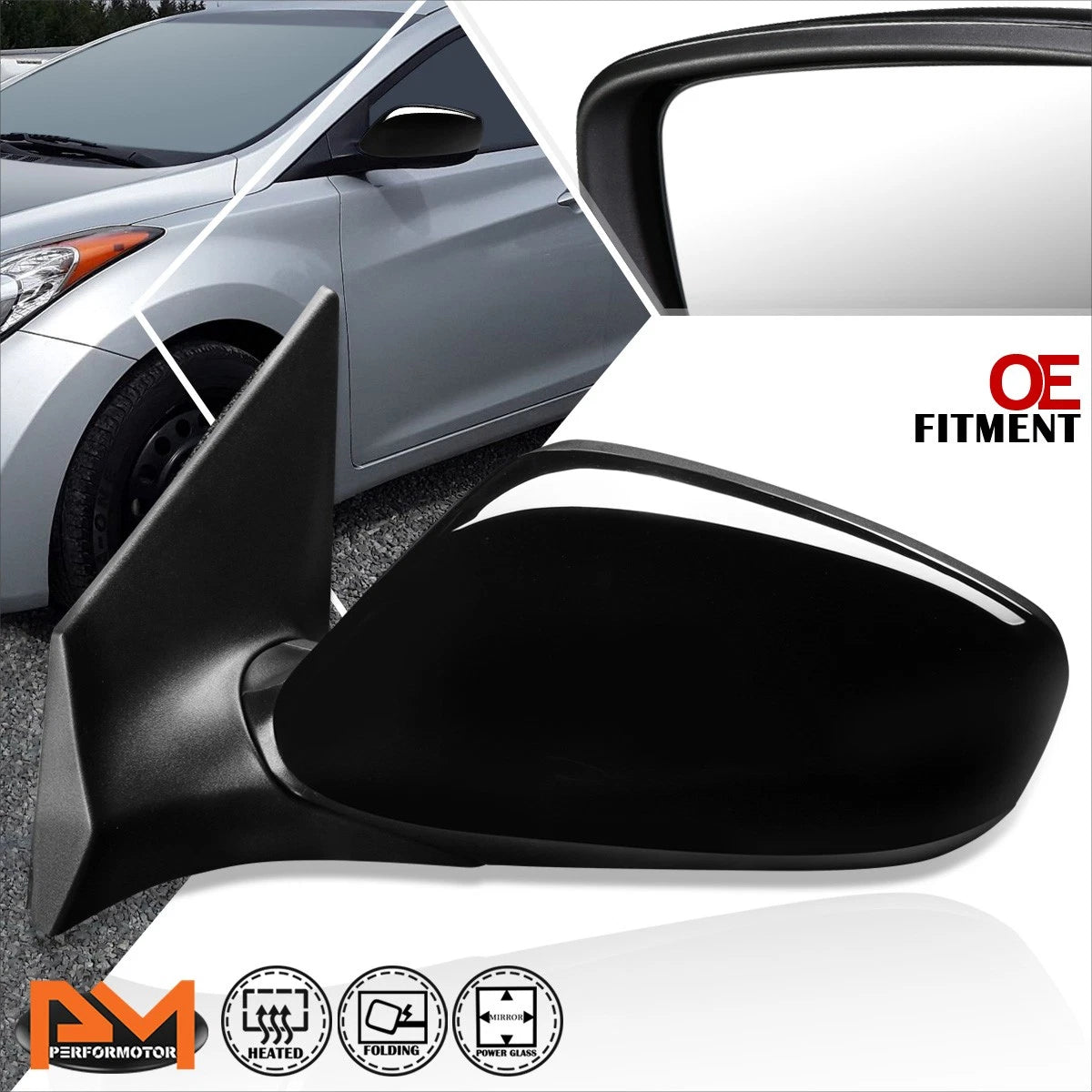 Powered Heated Side Rear View Mirror Left for Hyundai Elantra Sedan (2011–2013)