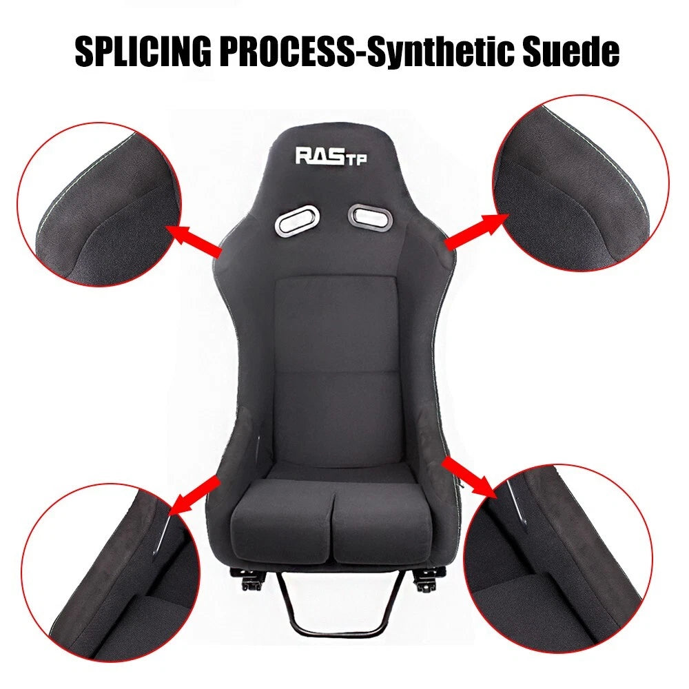 2X Fiber Glass Racing Seats with Stainless Bracket Mount Universal
