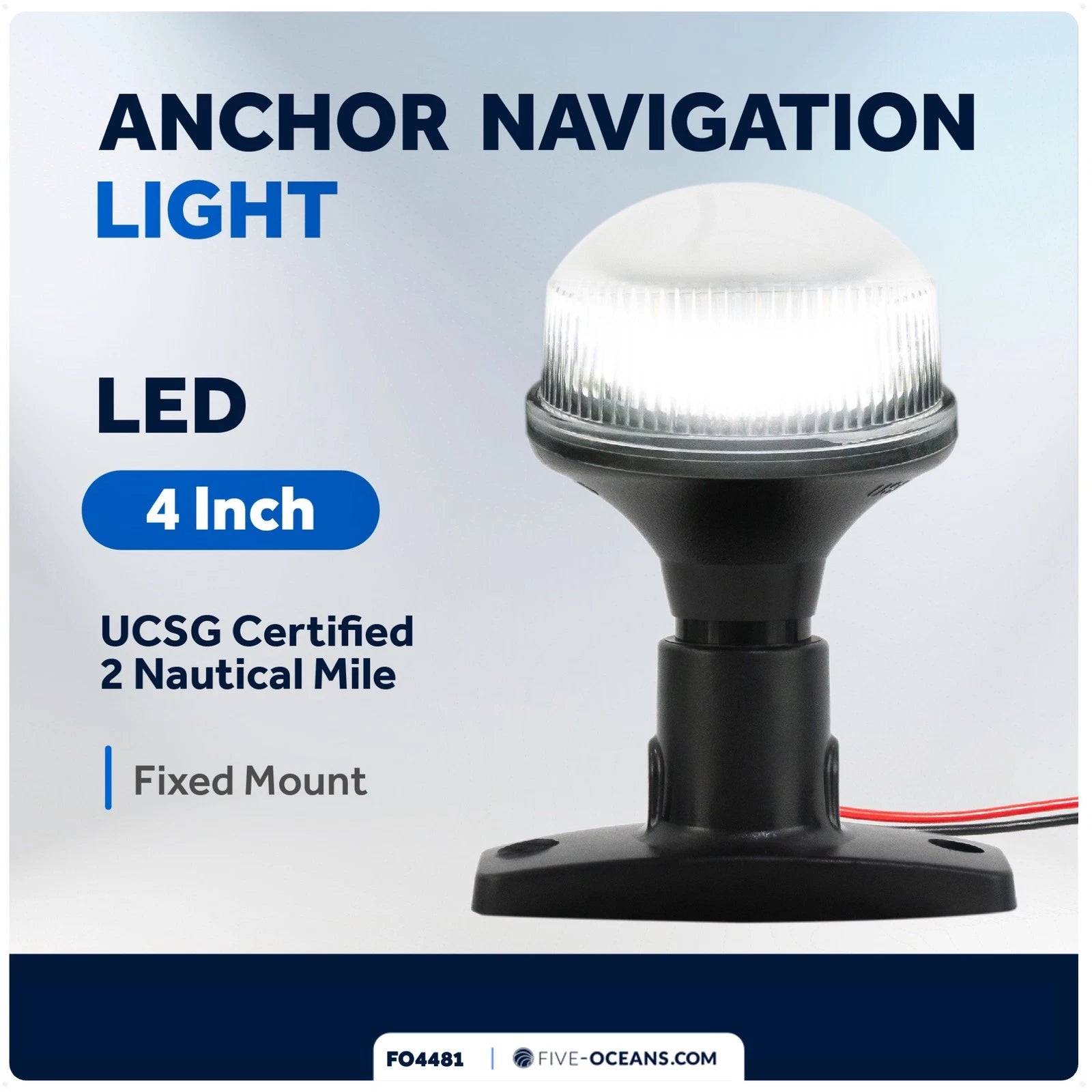 LED Stern Light for Boat Navigation (12V DC, USCG 2NM, 4 Inch)