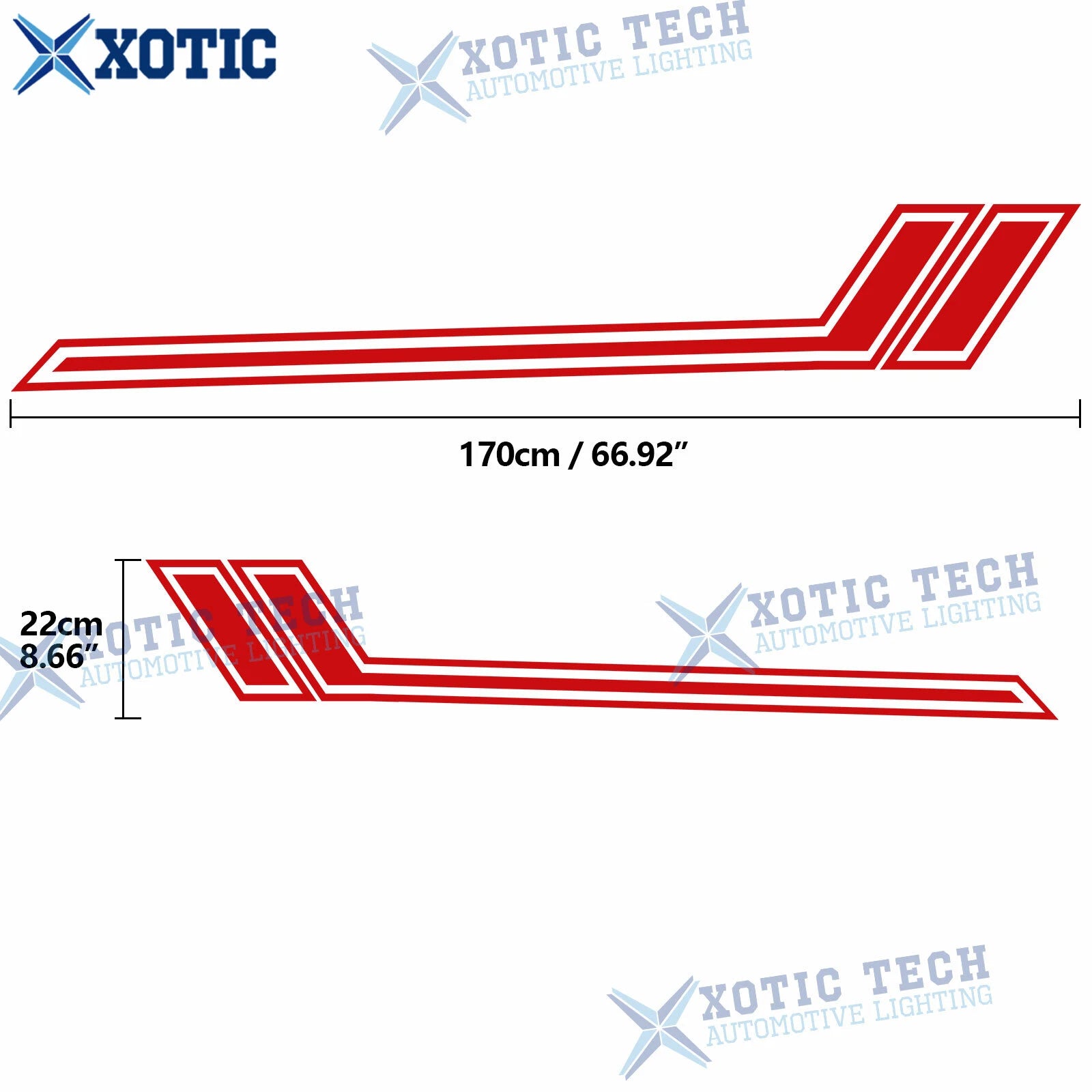 2Pcs Side Skirt Fender Hash Red Vinyl Stickers for Dodge (2000-2021)